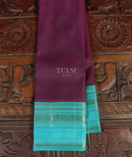Purple Handwoven Kanjivaram Silk Saree T4571101