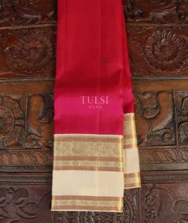 Pinkish Red Handwoven Kanjivaram Silk Saree T4667071