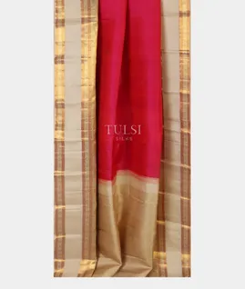 Pinkish Red Handwoven Kanjivaram Silk Saree T4667072