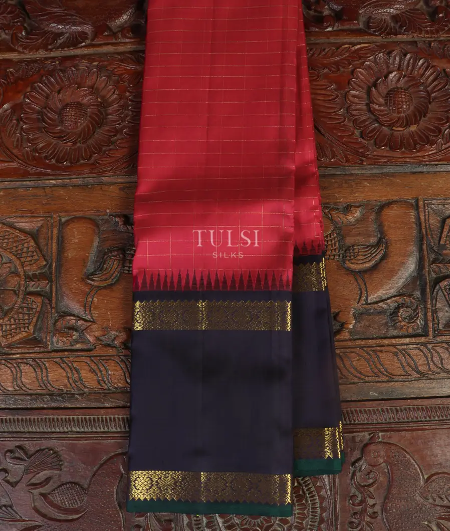 Pinkish Red Handwoven Kanjivaram Silk Saree T439051-image