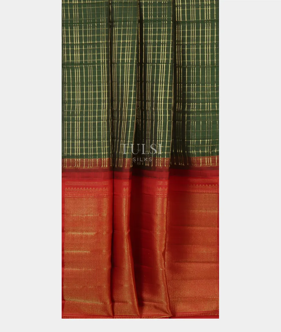 Green Handwoven Kanjivaram Silk Saree T4636982