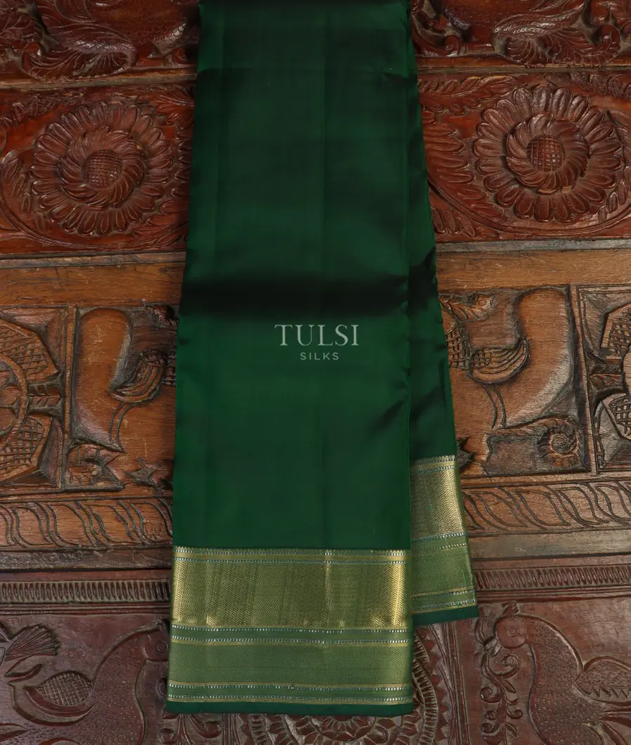 Bottle green Soft Silk SareeT480639-image