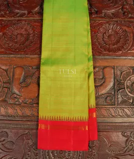 Green Handwoven Kanjivaram Silk Saree T4123631