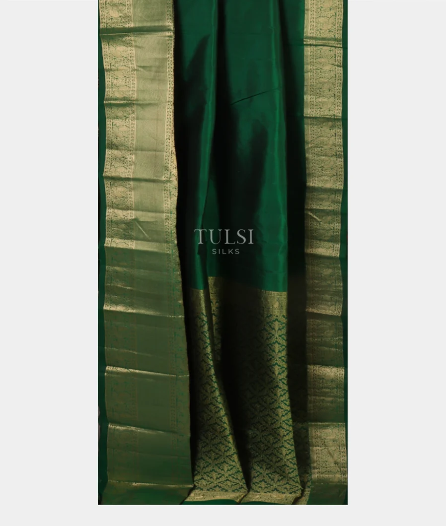 Bottle green Soft Silk Saree T4666332
