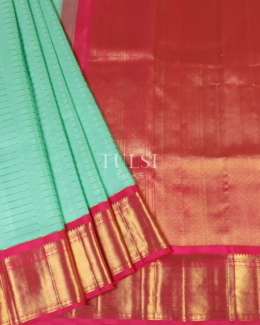 Light Blue Handwoven Kanjivaram Silk Saree T4826402