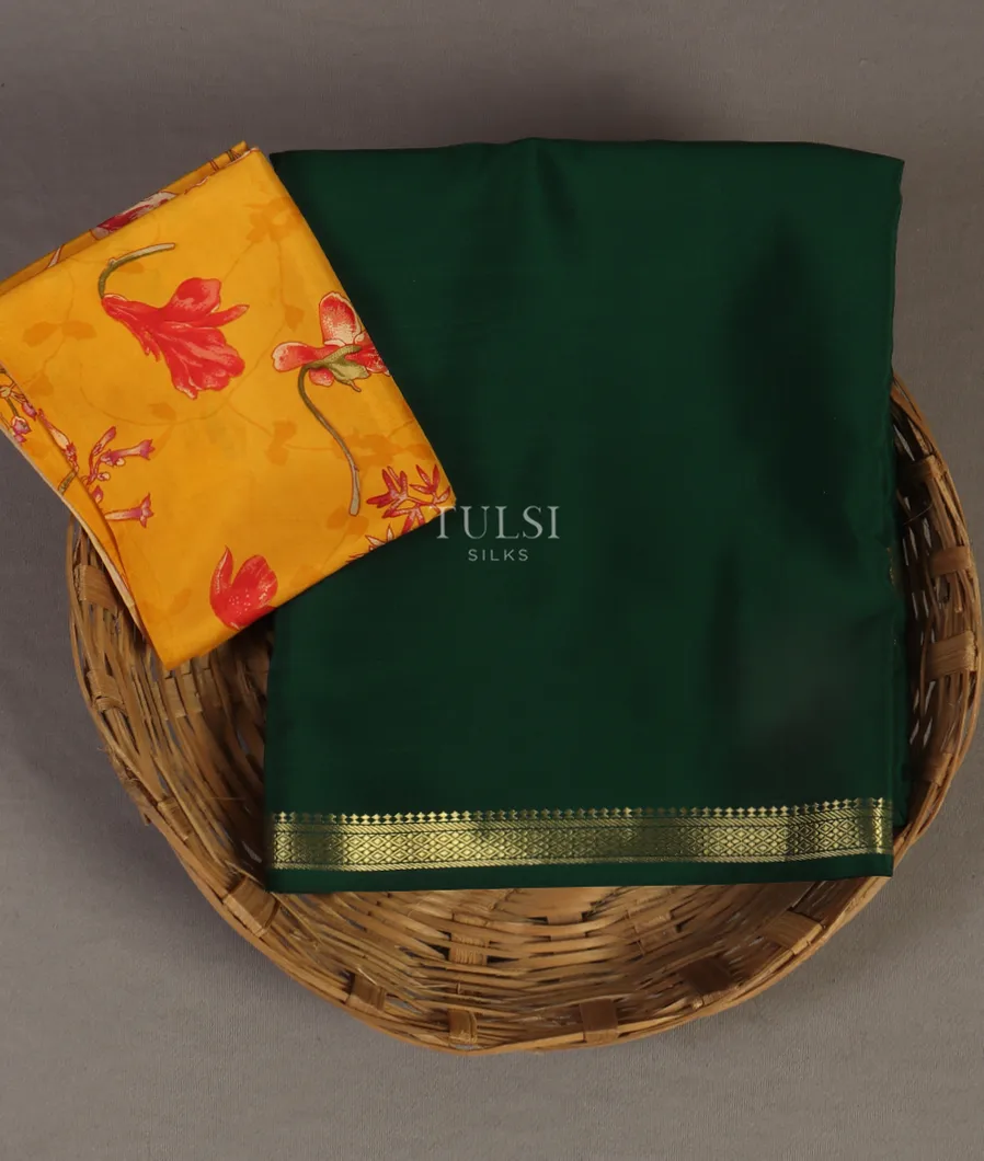 Green Mysore Crepe Silk Saree T473933-image