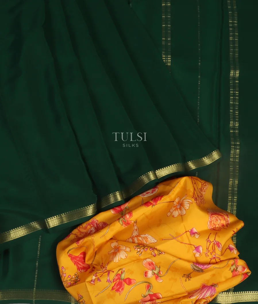 Green Mysore Crepe Silk Saree T4739332