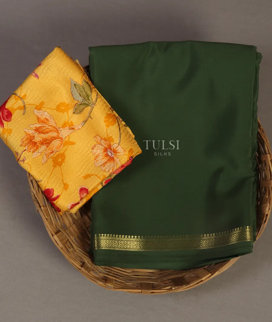 Green Mysore Crepe Silk Saree T473934-image