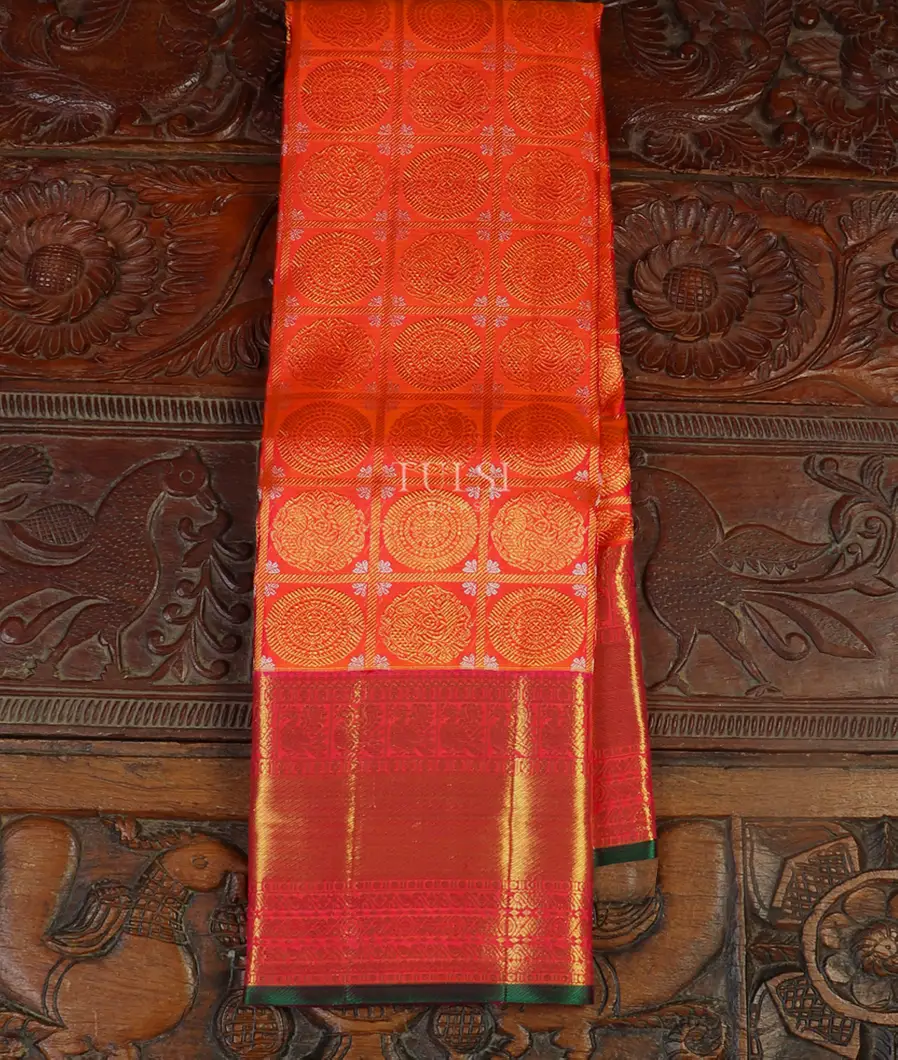 Orange Handwoven Kanjivaram Silk Saree T482599-image