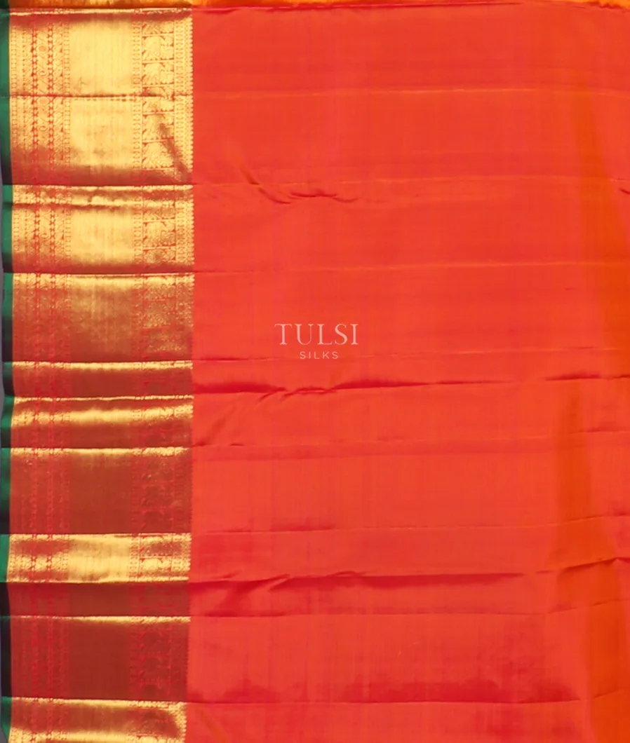 Orange Handwoven Kanjivaram Silk Saree T4825993