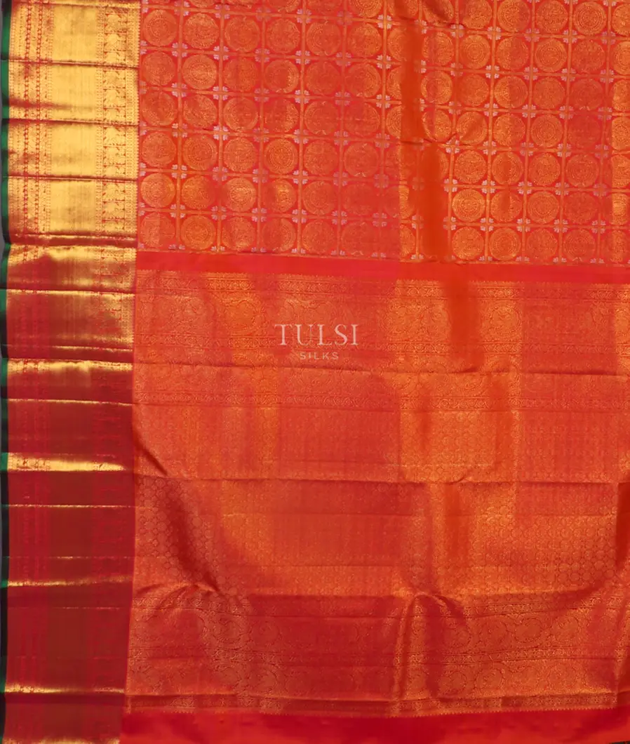 Orange Handwoven Kanjivaram Silk Saree T4825994