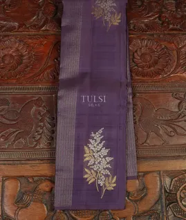 Light purple Handwoven Kanjivaram Silk Saree T4816211