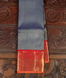 Blue Handwoven Kanjivaram Silk Saree T3984521