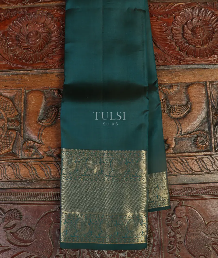 Peacock Blue Soft Silk Saree T466626-image