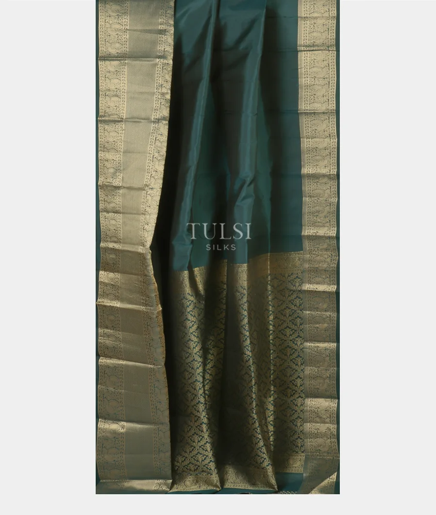 Peacock Blue Soft Silk Saree T4666262