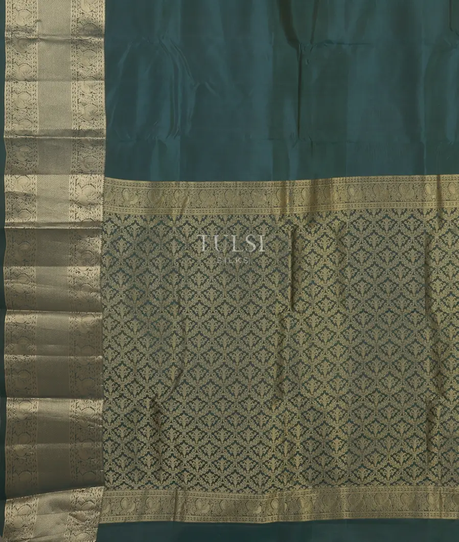 Peacock Blue Soft Silk Saree T4666264