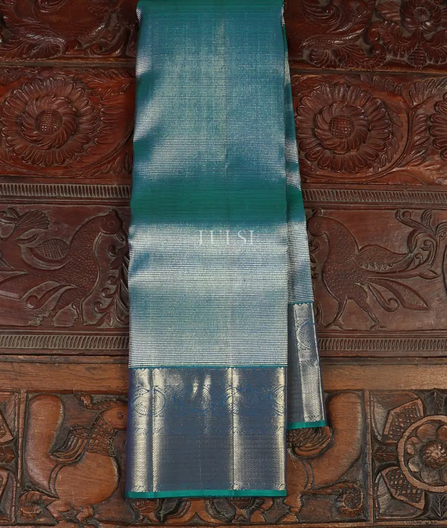 Peacock green Handwoven Kanjivaram Silk Saree T481542-image