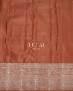 Rust Handwoven Kanjivaram Silk Saree T4816373