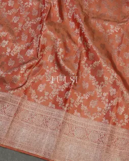 Rust Handwoven Kanjivaram Silk Saree T4816374