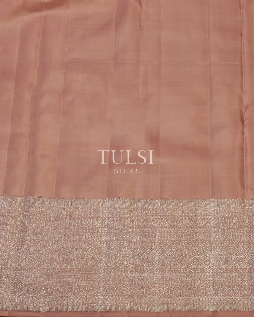 Dusky Peach Handwoven Kanjivaram Silk Saree T4816323