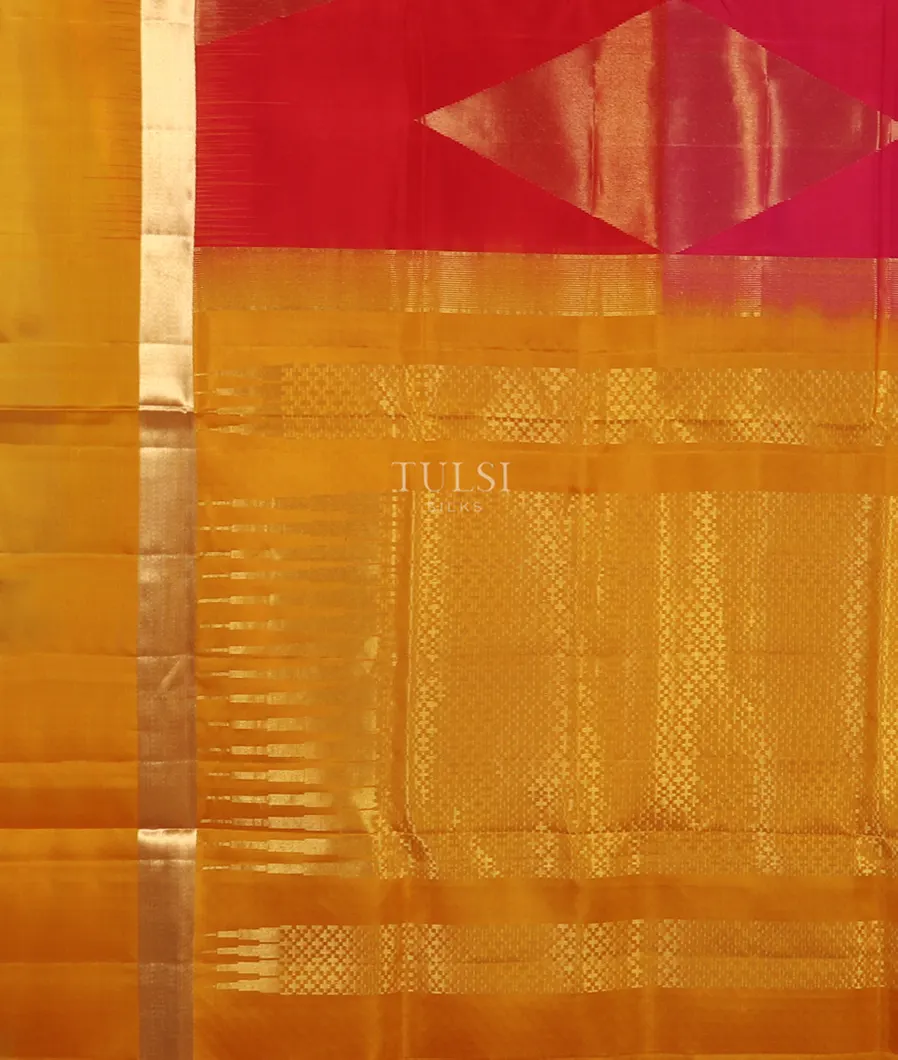 Red and Pink Soft Silk Saree T4770294