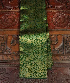 Bottle green Handwoven Kanjivaram Silk Saree T4769001