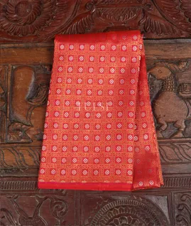 Orange Handwoven Kanjivaram Silk Blouse T978481