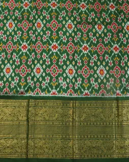 Grey Printed Ikat Kanjivaram Silk Saree T4581353