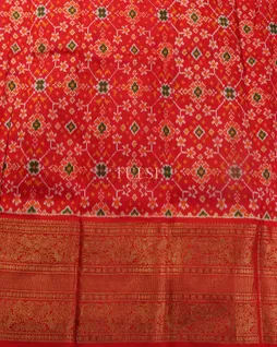 Light Khaki Printed Ikat Kanjivaram Silk Saree T4043613