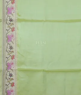 Green Tussar Embroidery saree  T4647353