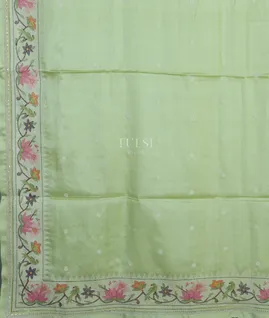 Green Tussar Embroidery saree  T4647354