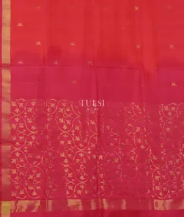 Orangish Pink Uppada Silk Saree T4807174