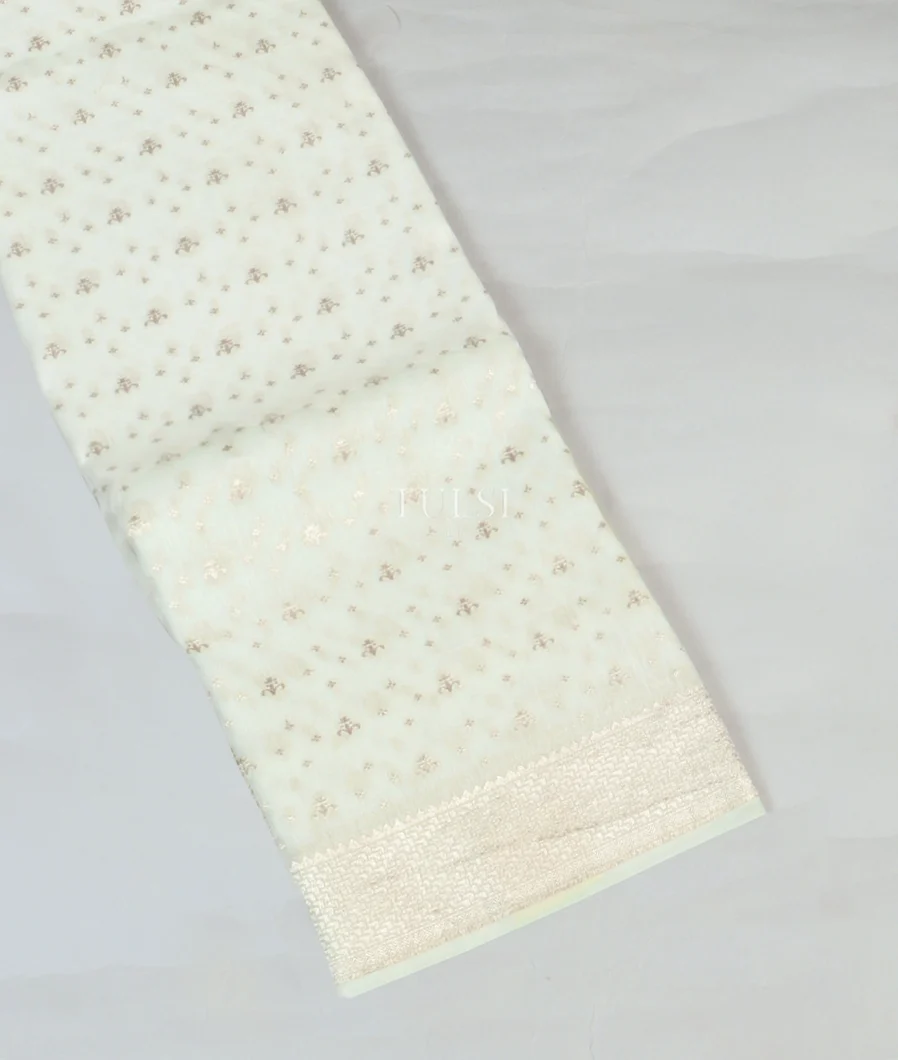 White Banaras Linen Saree T458531-image
