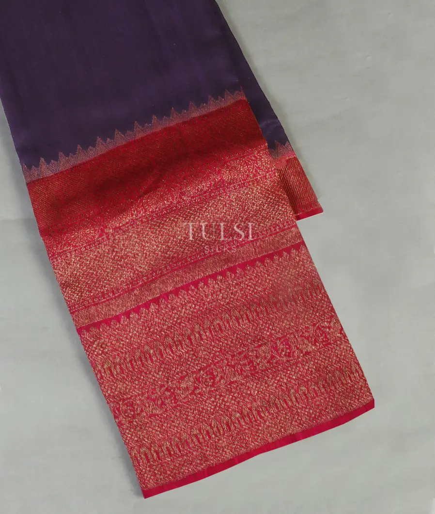Purple Banaras Tussar Saree T446562-image