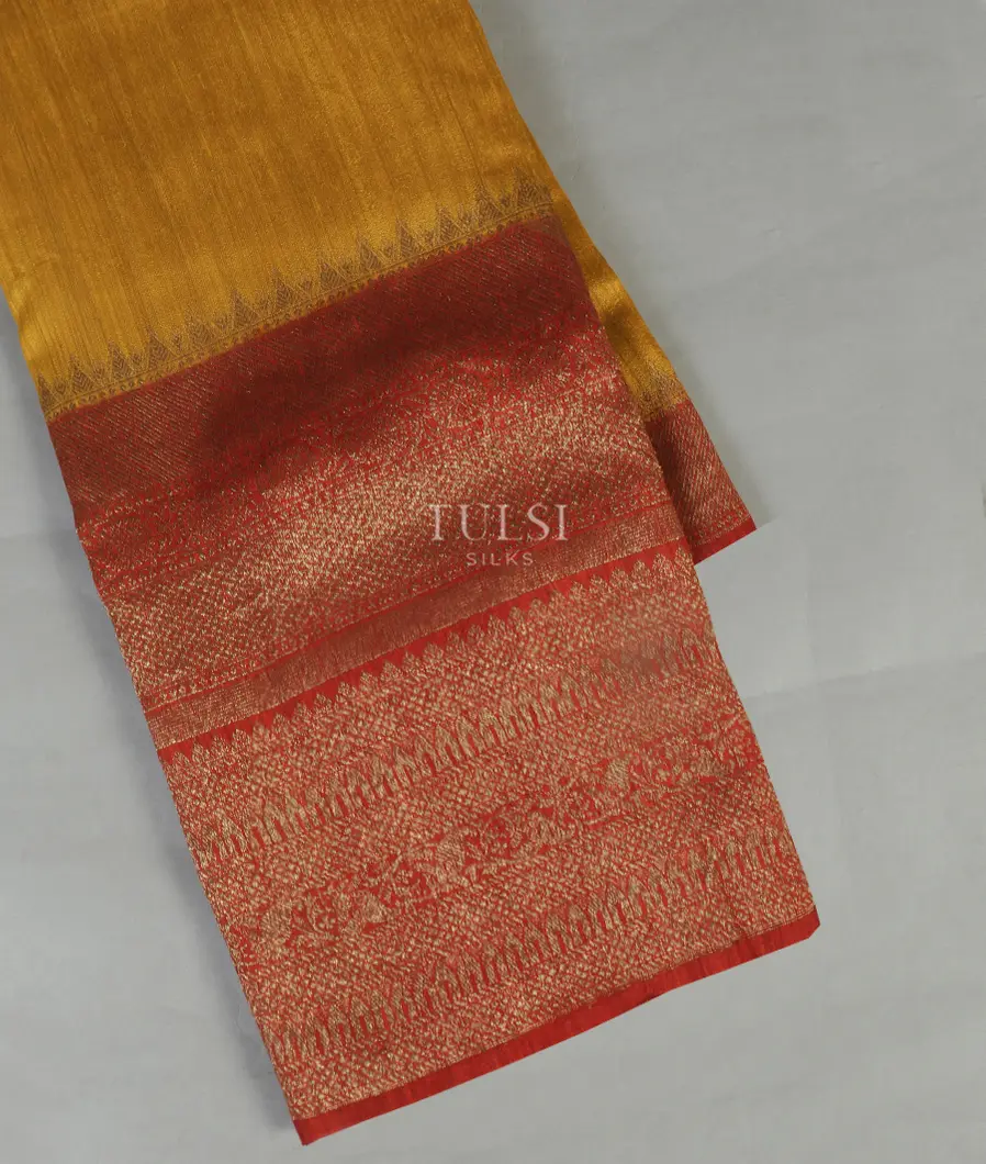 Yellow Banaras Tussar Saree T446564-image