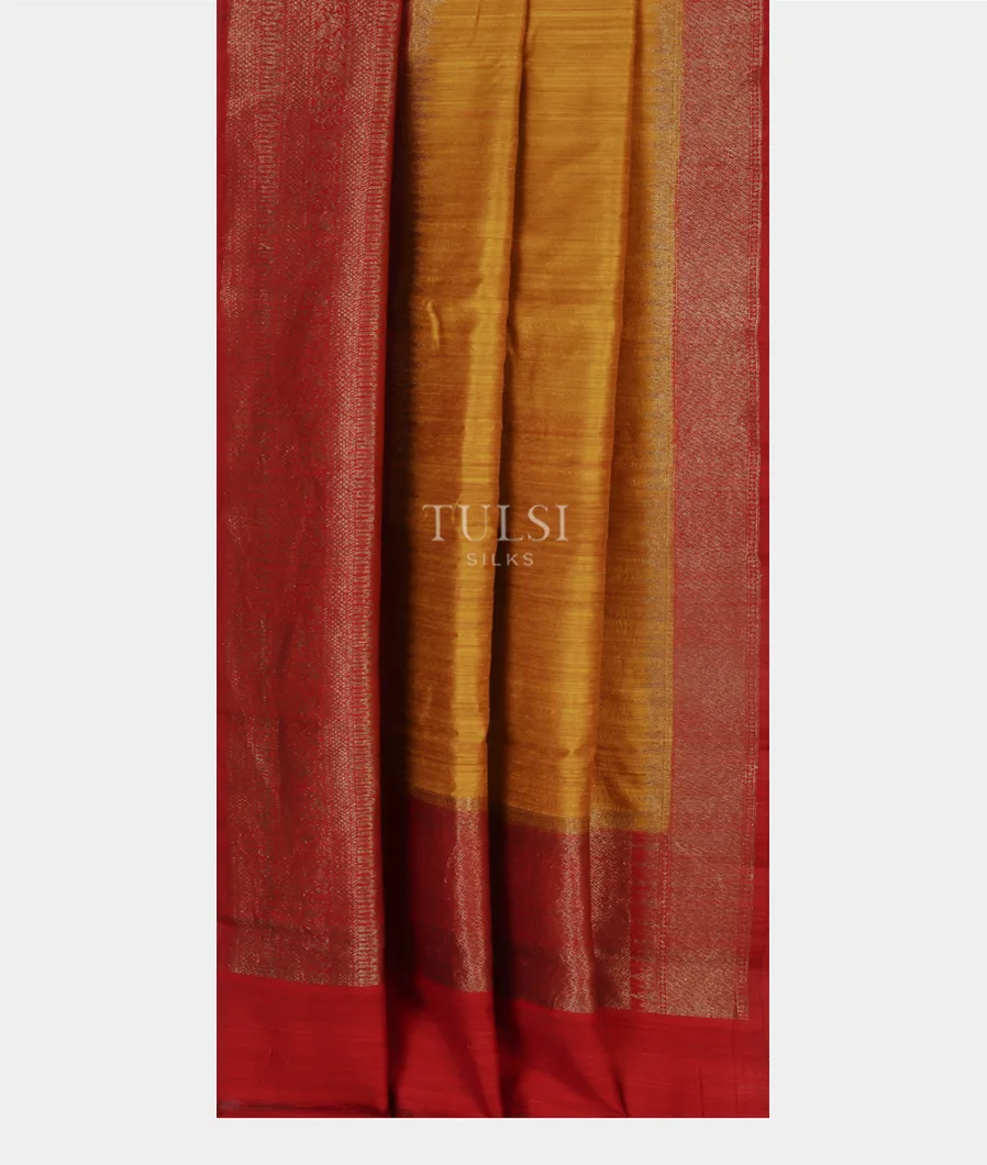 Yellow Banaras Tussar Saree T4465642