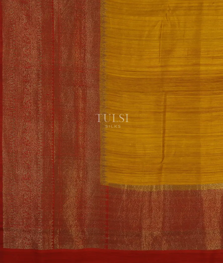 Yellow Banaras Tussar Saree T4465644