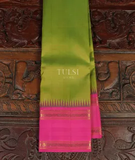 Yellowissh Green Handwoven Kanjivaram Silk Saree T4772031