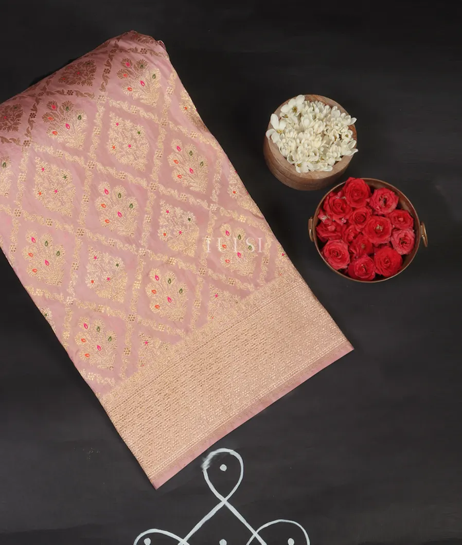 Pink Banaras Silk Saree T485267-image