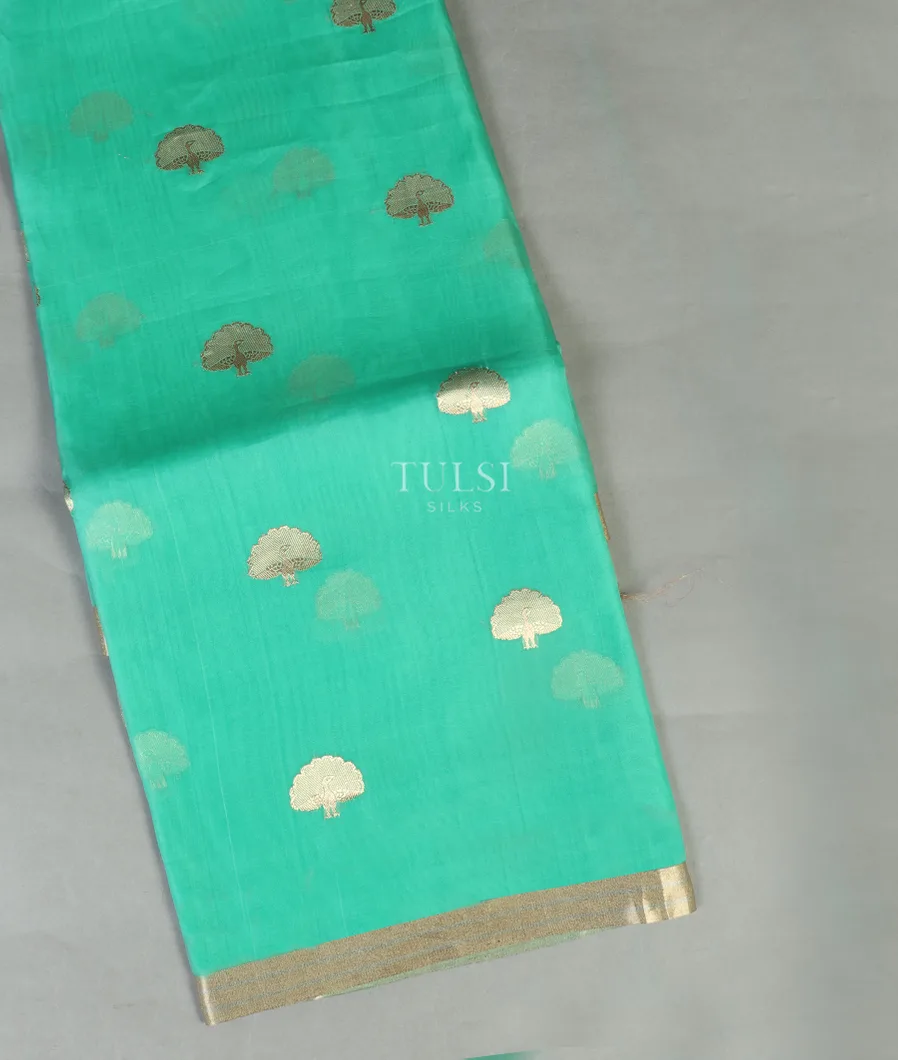 Green Banaras Organza Saree T449210-image