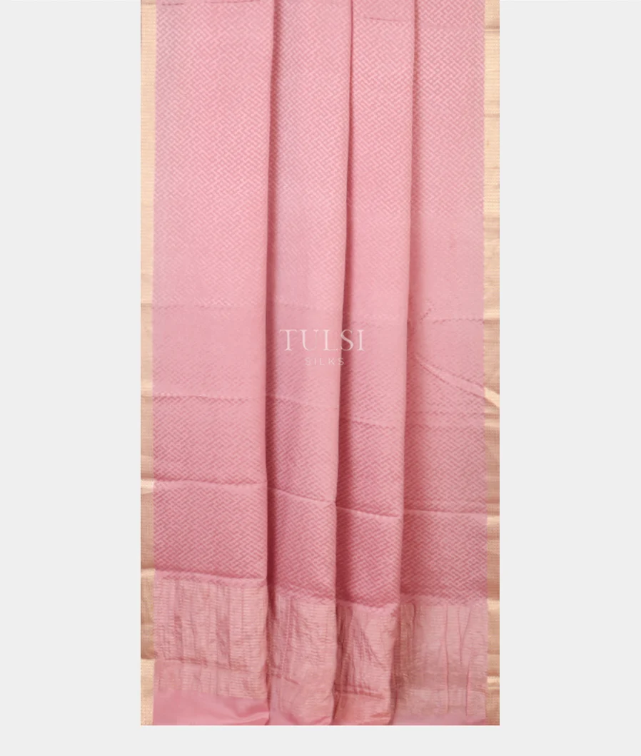 Pink Crepe Silk Saree T4836392