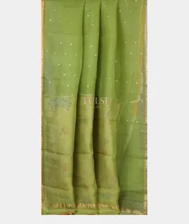 Green Woven Organza Saree T4847352