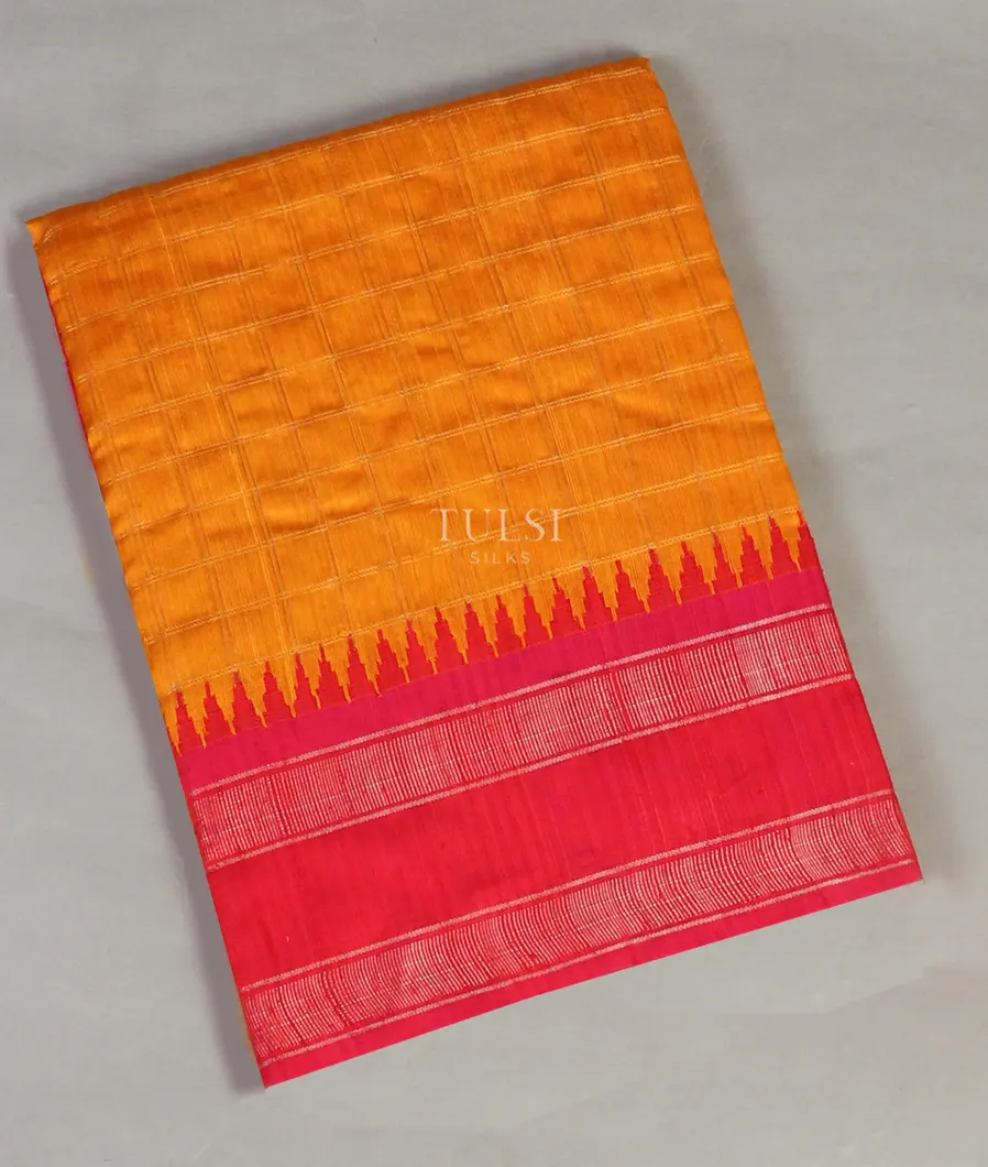 Yellow Woven Tussar Saree T415226-image