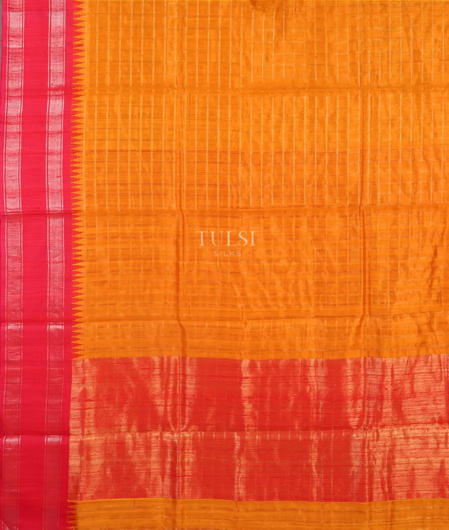Yellow Woven Tussar Saree T4152264
