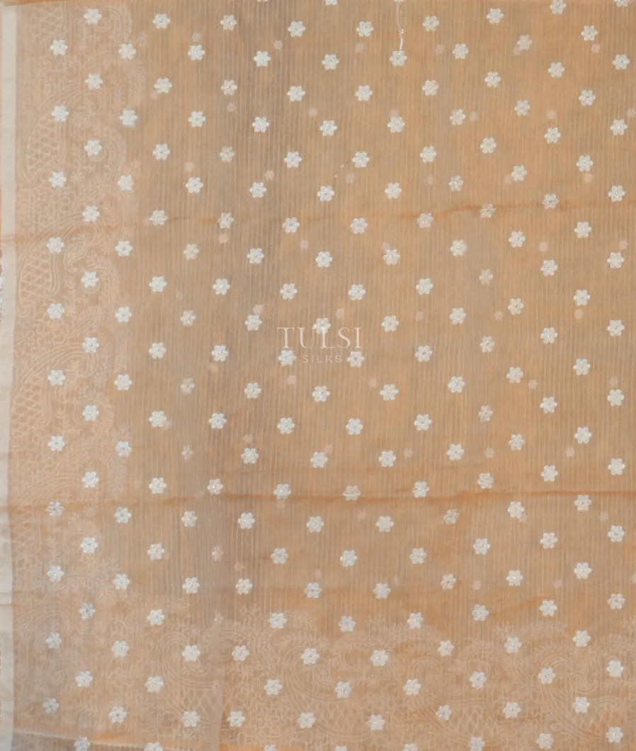 Gold Silk Tissue Kota Embroidery Saree T4854173