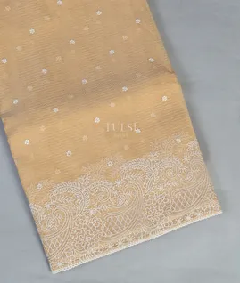 Gold Silk Tissue Kota Embroidery Saree T4854171
