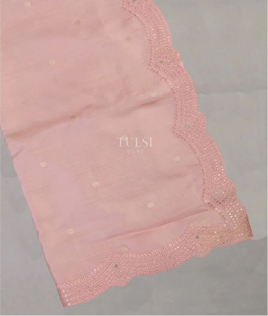 Pink Tussar Embroidery Saree T432666-image