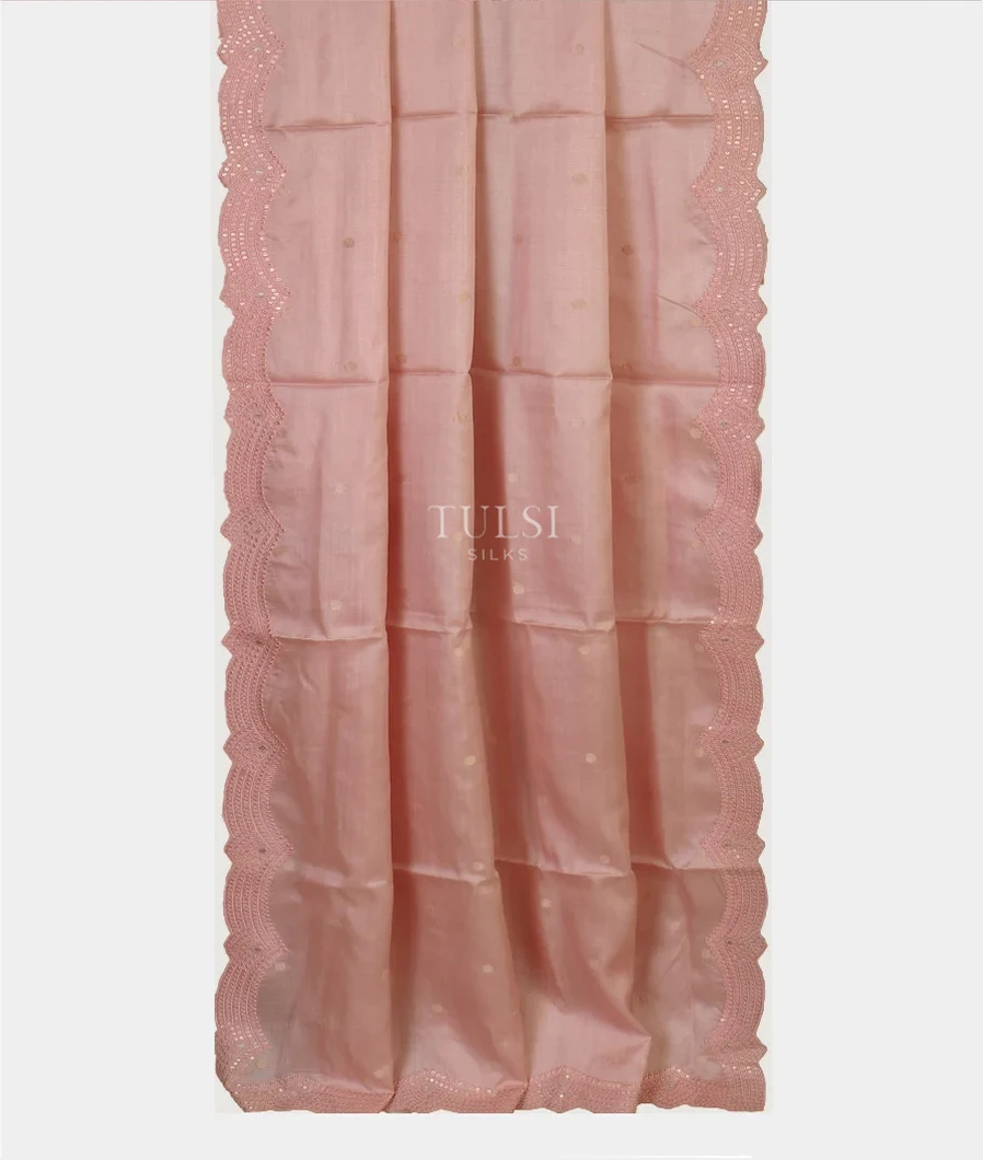 Pink Tussar Embroidery Saree T4326662
