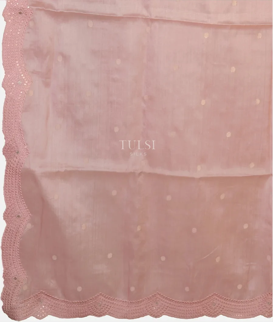 Pink Tussar Embroidery Saree T4326664