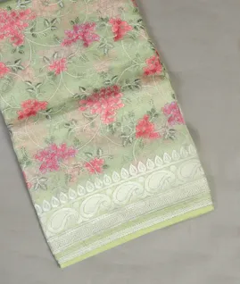 Green Silk Kota Embroidery Saree T3972711